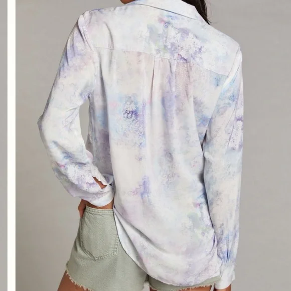 NWT Anthropologie Cloth & Stone Bess Tie-Dye Buttondown Lightweight Shirt , L - Picture 5 of 9